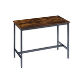 Pub High Dining Table 7 Piece Set, Industrial Style Pub Table, 6 PU Leather Bar Chairs for Kitchen W1668P193691