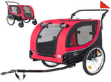 2-in-1 Bike Trailer & Pet Stroller for Dogs up to 100lbs Foldable Pet Carrier Cart with two 8'' W1364P411162