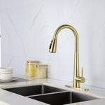 ZUN Gold Kitchen Faucets with Pull Down Sprayer, Kitchen Sink Faucet with Pull Out Sprayer,Fingerprint 93404954