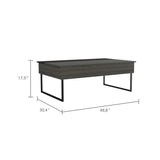 ZUN Suffolk Rectangle Lift Top Coffee Table Carbon Espresso B06280091