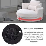 Welike Swivel Accent Barrel Modern Sofa Lounge Club Big Round Chair with Storage Ottoman W83469823