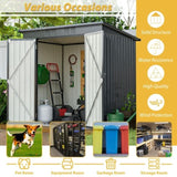 ZUN 6 x 4 ft Outdoor Storage Shed, All Weather Tool Shed for Garden, Backyard, Lawn, Black W2505P173291