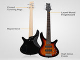 44 Inch GIB 5 String H-H Pickup Laurel Wood Fingerboard Electric Bass Guitar 62416959