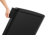 Black 14 Gallons Pedal Trash Can with Soft Close Lid, Removable Inner Bucket & Detachable Wheels, 12811413