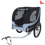 Large Folding Bike Trailer Dogs 120LB Capacity All-Terrain Pet Carrier, Durable Steel Frame W1364P268357