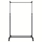 ZUN Garment Racks 3ft-5.18ft Height Adjustable Clothes Stand Foldable Clothes Hanger w/ Wheels Storage 59687862