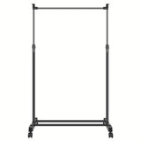 ZUN Garment Racks 3ft-5.18ft Height Adjustable Clothes Stand Foldable Clothes Hanger w/ Wheels Storage 59687862