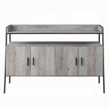 Grey Oak and Black 4-Door TV Stand B062P209415