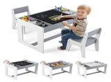 3-in-1 Kids Table & 2 Chairs Set, Double-Sided Chalkboard Whiteboard Activity Table for 28201545