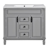 36'' Bathroom Vanity with Top Sink, Modern Bathroom Storage Cabinet with 2 Soft Closing Doors and 2 N710P230231E