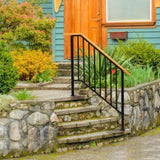 Matte Black Outdoor 3 Level Iron Handrail 42693000