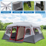 10 Person Family Cabin Tent, 2 Room Huge Tent with Storage Pockets for Camping Accessories 49558745