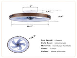 20" Ceiling Fans with Lights Kit and Remote Control, 3000-6500K Dimmable Modern Flush Mount W3596P455298