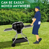 Kettle Charcoal Grill with 2 Side Tables, Storage Shelf, Upgraded Ash Catcher, Thermometer, Air 57338991