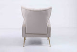 Upholstered Accent Chair with Tufted Cushions and Ottoman In Beige B2730P271433