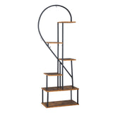 2pcs 6 Layers Half Heart Iron Wood Suitable For Garden Balcony Patio Lawn Home Decoration Plant 76987031