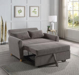 Justine 54" Brown Corduroy Convertible Sleeper Loveseat B061P160678