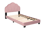 Upholstered Twin Size Platform Bed for Kids, Wooden Bed Frame with Slatted Bed Base, No Box Spring W1998124486