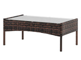 2pcs Arm Chairs 1pc Love Seat & Tempered Glass Coffee Table Rattan Sofa Set Brown GradientSAME AS 74145921