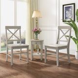 Roshan Farmhouse Acacia Wood Dining Chairs, Light Grey Wash 62888.00LGW