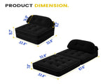 Convertible Corduroy Lounge Chair with Tufted Design, Full Foam Support, Fold-Out Sleeper & 46720776