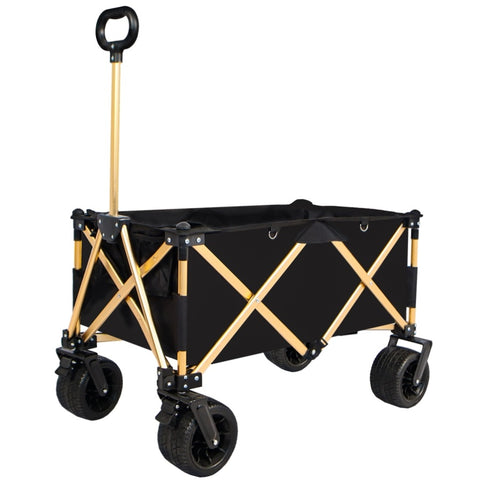 ZUN aluminum alloy folding wagon, Heavy Duty Utility Beach Wagon Cart for Sand with Big Wheels, W321P190035