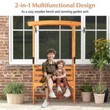 2-in-1 Multifunctional Garden Arch Bench - 39x15.5 Seat Size, 660 lbs Capacity, Fir Wood with 83665521