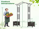 2-in-1 Garden Arch with Planter Boxes - Self-Watering System, 8 Lockable Wheels & PE-Coated Metal 96330301