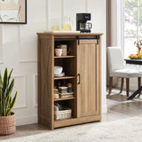 ZUN 5 Drawers Dresser w/Sliding Barn Door, Farmhouse Modern Tall Dresser 5 Chest of Drawers, Storage 98998005