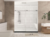 Frameless shower door 56-60 "W x 76" H, 1/4 " Clear Tempered Glass, Explosion Proof Film, W1675P306990
