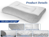 2 Pcs Breathable Mesh Ergonomic Sleep Pillow, DualSided High & Low Zoned Support with Ear Slot, 18100448