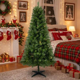 6FT Christmas Tree with 490 Tips Artificial Plant PVC Green Leaf Tree Sturdy 4-Leg Stand for Indoor 13185798