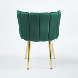 Modern GREEN dining chair with iron tube golden color legs, velvet and comfortable W234P256815