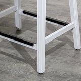 24" Counter Stool, White Finish, Black Leather Seat B04660613