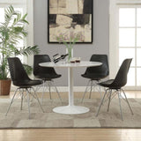 Black and Chrome Padded Dining Chair B062P153714