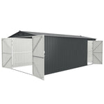 ZUN Outdoor Storage Shed 20x10 FT, Metal Garden Shed Backyard Utility Tool House Building with 2 Doors W1895P229030