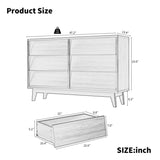 ZUN 6 Drawer Double Dresser Features Vintage-style and Bevel Design 37854788