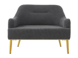 Modern Accent Chair Upholstered Armchair Single Sofa Chair with Curved Backrest and Gold Metal Legs N763P360684R