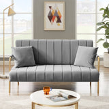 ZUN [New Design] Modern and comfortable beige Australian cashmere fabric sofa, comfortable loveseat with W2272P143269