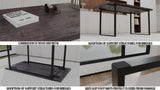 59 " dining table modern industrial rectangular MDF black , 4-6 people, 1.5" thick engineering wood W2189P182123