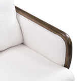 U-Can Sherpa Fabric Accent Chair, Upholstered Armchair with Solid Wood Frame, Comfortable N724P256558K