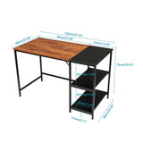 ZUN 120cm Retro Color Black Particleboard Paste Triamine Stitching Computer Desk 00036899