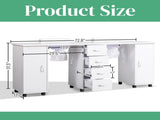 Double Manicure Table with Electric Dust Collector, Movable Table Station with Wrist Rest for 89103813