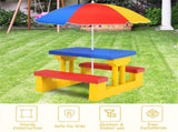 Children Outdoor Picnic Set with Foldable UV Protection Umbrella, Lightweight PP Kids Activity 05536010