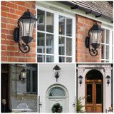 1-Pack Outdoor Wall Lantern Dusk to Dawn Sensor, Black Weatherrproof Exterior Light Fixture W1340P239407