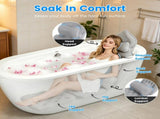 Full Body Bathtub Cushion with Detachable Lumbar Pillow, 4D Honeycomb Mesh Non-Slip Bath Mat with 93159022
