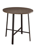 ZUN 1pc Round Counter Height Table Gray Metal Finish Rustic Industrial Style Furniture B011P246324