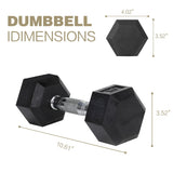 10LB 1-PairHDRS Rubber Coated Solid Cast Iron Dumbbell with Contoured Chrome Handle, 33785451