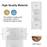 ZUN Tall Bathroom Storage Cabinet, Corner Cabinet with Doors and Adjustable Shelf, MDF Board, White WF318524AAK