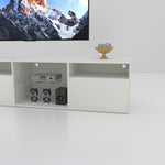 ZUN TV Console with Storage Cabinets, 82.6 Inch Long LED TV Stand with Full RGB Color Selection, 31 W1701P194965